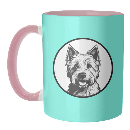 West Highland Terrier Cameo Dog Portrait - unique mug by Adam Regester