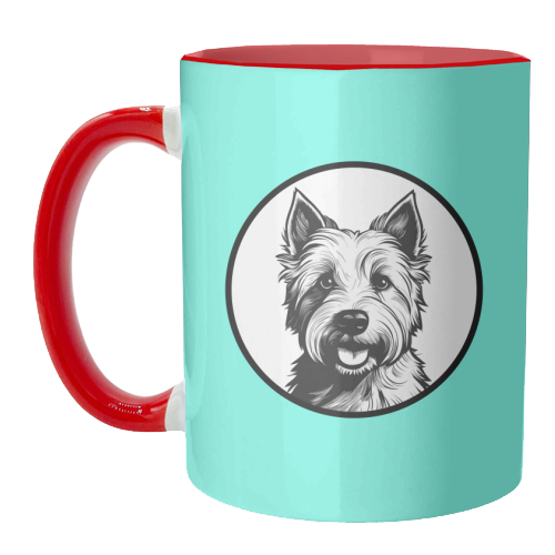 West Highland Terrier Cameo Dog Portrait - unique mug by Adam Regester