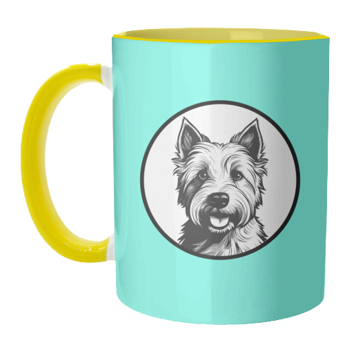 West Highland Terrier Cameo Dog Portrait - unique mug by Adam Regester