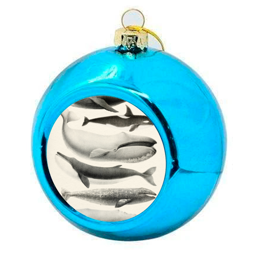 Whales Collection - colourful christmas bauble by Gal Design