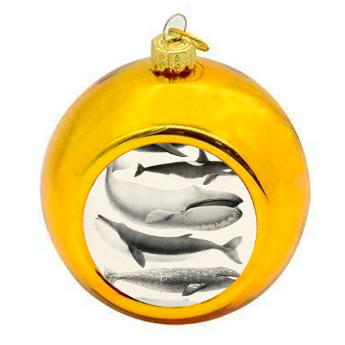 Whales Collection - colourful christmas bauble by Gal Design
