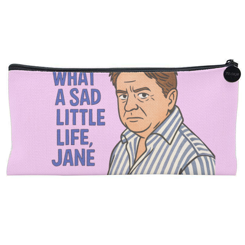 What a sad little life Jane - flat pencil case by Ms Doodle
