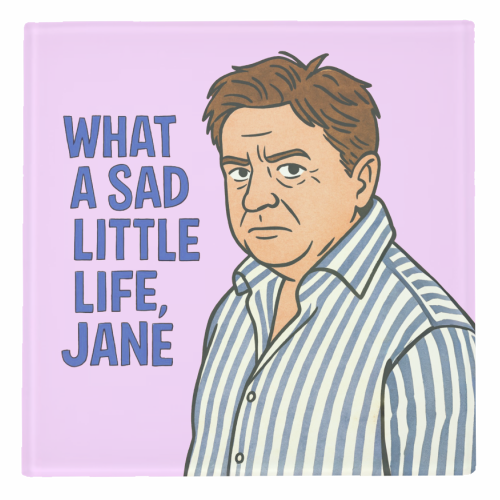 What a sad little life Jane - personalised beer coaster by Ms Doodle