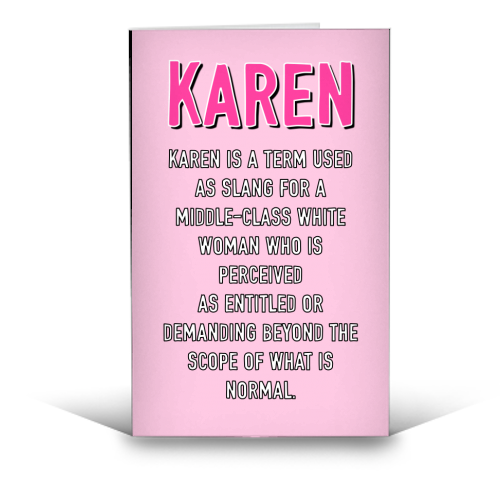 Funny greeting cards What is a Karen? by Adam Regester Art WOW