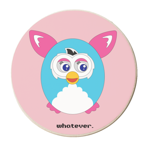 Whatever Furby - personalised beer coaster by Lucy Elliott