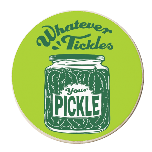 Whatever Tickles Your Pickle - personalised beer coaster by Vicky Day