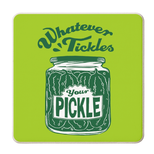 Whatever Tickles Your Pickle - personalised beer coaster by Vicky Day