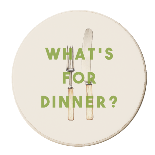 What's For Dinner? - personalised beer coaster by The 13 Prints