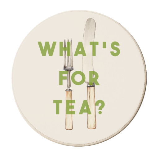 What's For Tea? - personalised beer coaster by The 13 Prints