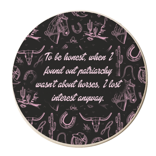 When I found out it wasn't about horses…. - personalised beer coaster by Wallace Elizabeth