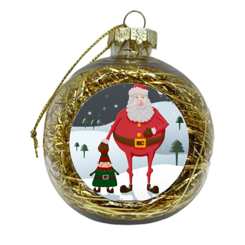 When I think of you, I touch my elf. - xmas bauble by Hannah Hill