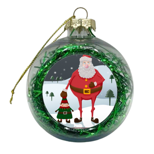 When I think of you, I touch my elf. - xmas bauble by Hannah Hill