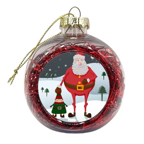 When I think of you, I touch my elf. - xmas bauble by Hannah Hill