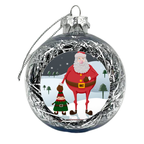 When I think of you, I touch my elf. - xmas bauble by Hannah Hill