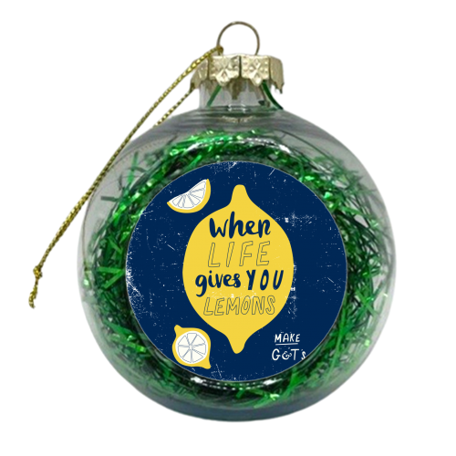 When life gives you lemons make G&T's - xmas bauble by The Boy and the Bear