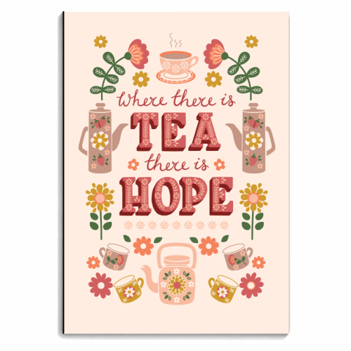 Where there is Tea there is Hope - Vintage Folk Art Quote - personalised A4, A5, A6 notebook by Jessie Maeve