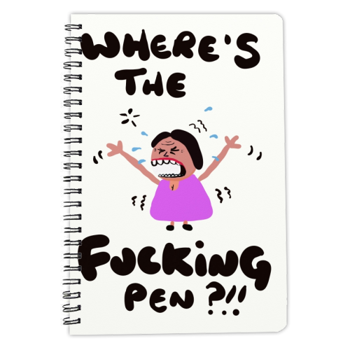 Wheres The Fucking Pen - personalised A4, A5, A6 notebook by David Black