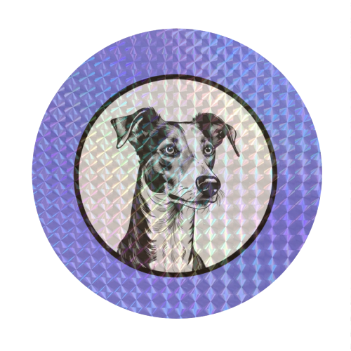 Whippet Cameo Style Dog Portrait - Circle Sticker by Adam Regester