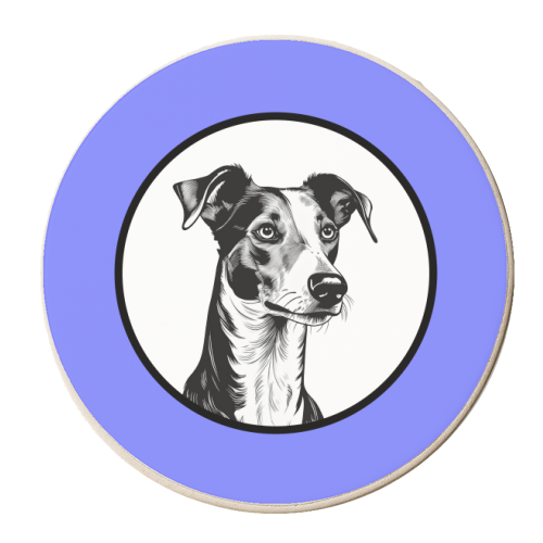 Whippet Cameo Style Dog Portrait - personalised beer coaster by Adam Regester