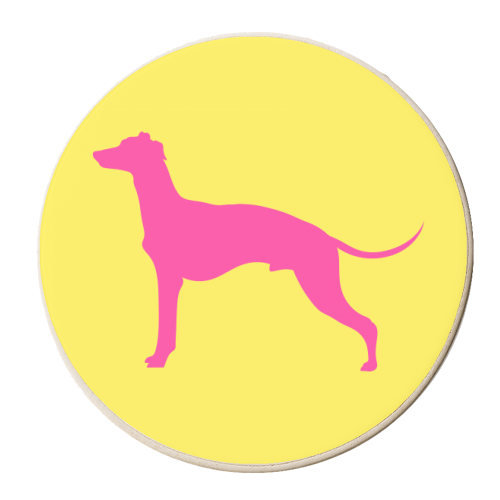 Whippet Coloured Silhouette Design - personalised beer coaster by Adam Regester