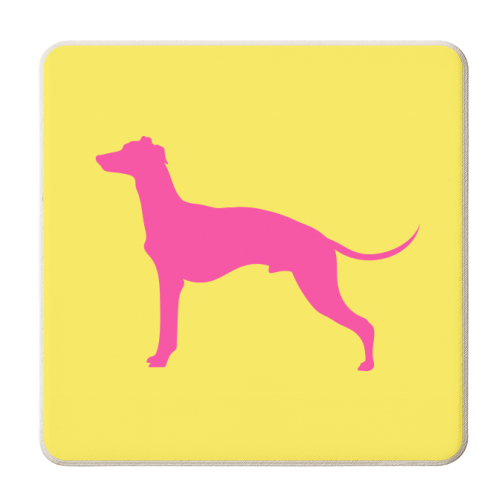 Whippet Coloured Silhouette Design - personalised beer coaster by Adam Regester