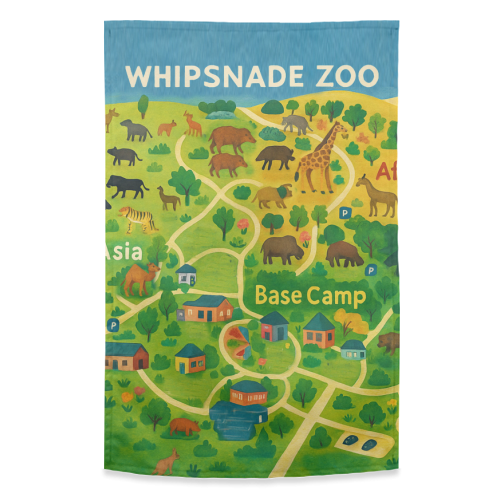 Whipsnade Zoo - funny tea towel by Lilly Rose
