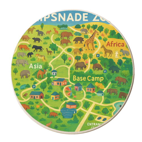 Whipsnade Zoo - personalised beer coaster by Lilly Rose