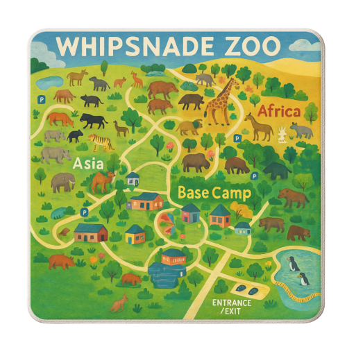 Whipsnade Zoo - personalised beer coaster by Lilly Rose