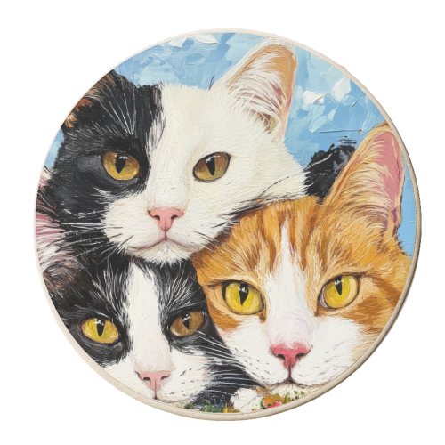 Whiskers & Warmth - personalised beer coaster by DejaReve