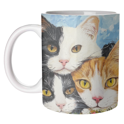 Whiskers & Warmth - unique mug by DejaReve