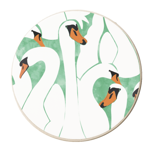 White Calm Was Born Into A Swan - personalised beer coaster by Uma Prabhakar Gokhale