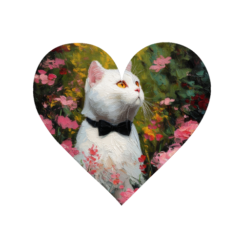 White cat with bow tie - Magnet by DejaReve