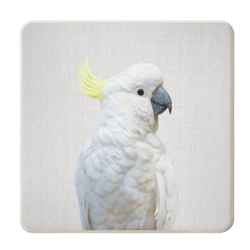 White Cockatoo - Colorful - personalised beer coaster by Gal Design