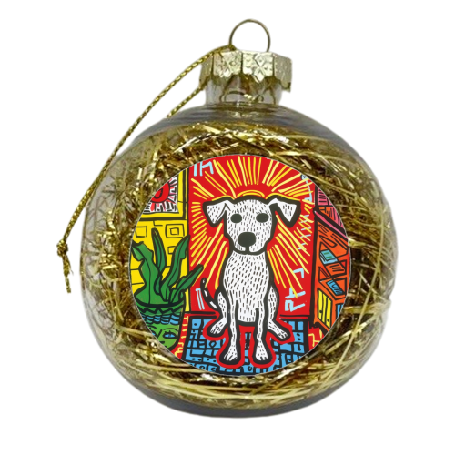 White Dog - xmas bauble by DejaReve
