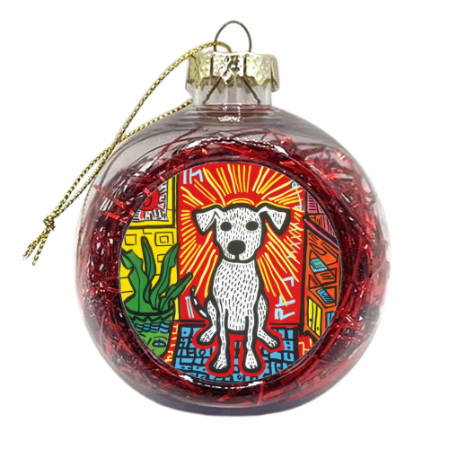 White Dog - xmas bauble by DejaReve