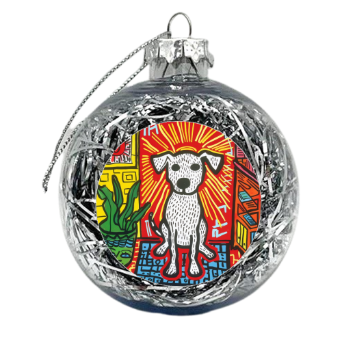 White Dog - xmas bauble by DejaReve