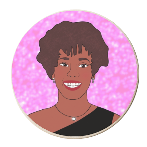 Whitney Houston Smile - personalised beer coaster by Eloise