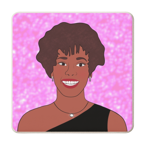 Whitney Houston Smile - personalised beer coaster by Eloise