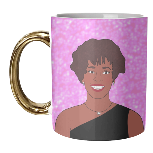 Whitney Houston Smile - unique mug by Eloise