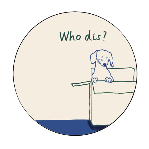 Who dis cute dog print - Circle Sticker by Giddy Kipper