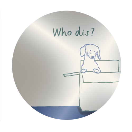 Who dis cute dog print - Circle Sticker by Giddy Kipper