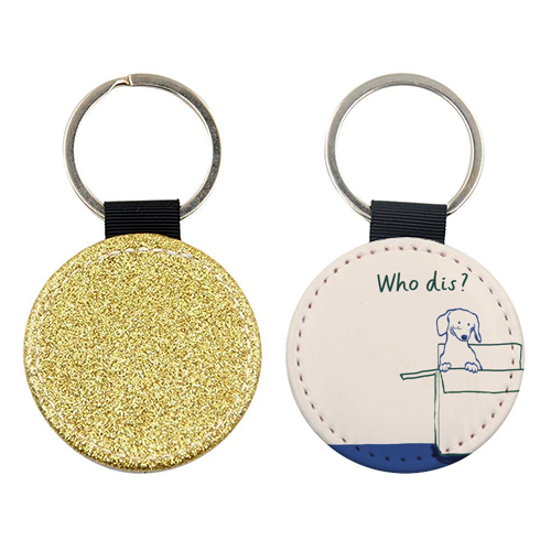Who dis cute dog print - keyring by Giddy Kipper