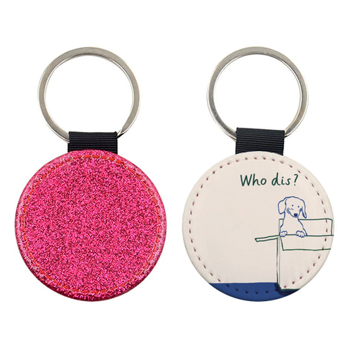 Who dis cute dog print - keyring by Giddy Kipper