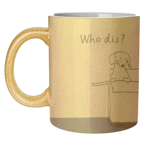 Who dis cute dog print - unique mug by Giddy Kipper