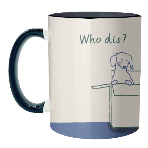 Who dis cute dog print - unique mug by Giddy Kipper