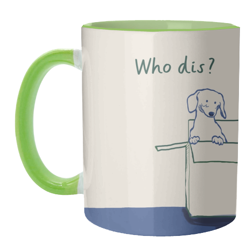 Who dis cute dog print - unique mug by Giddy Kipper