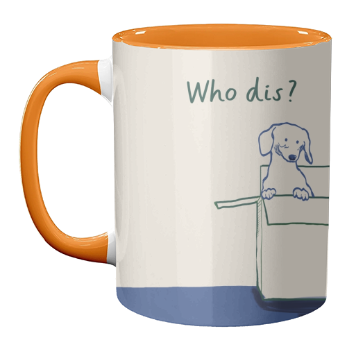 Who dis cute dog print - unique mug by Giddy Kipper