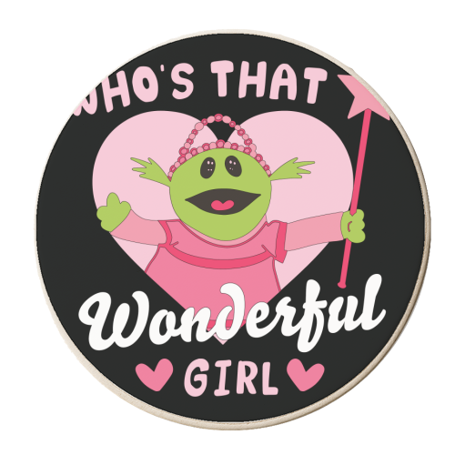 Who's That Wonderful Girl Could She Be Any Cuter - personalised beer coaster by AbiGoLucky