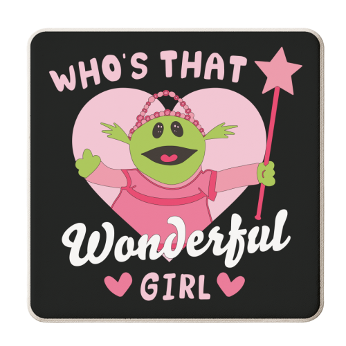 Who's That Wonderful Girl Could She Be Any Cuter - personalised beer coaster by AbiGoLucky