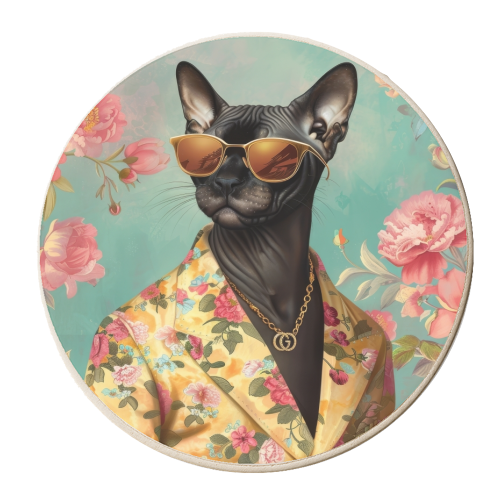 Who's your kitty? - personalised beer coaster by DejaReve
